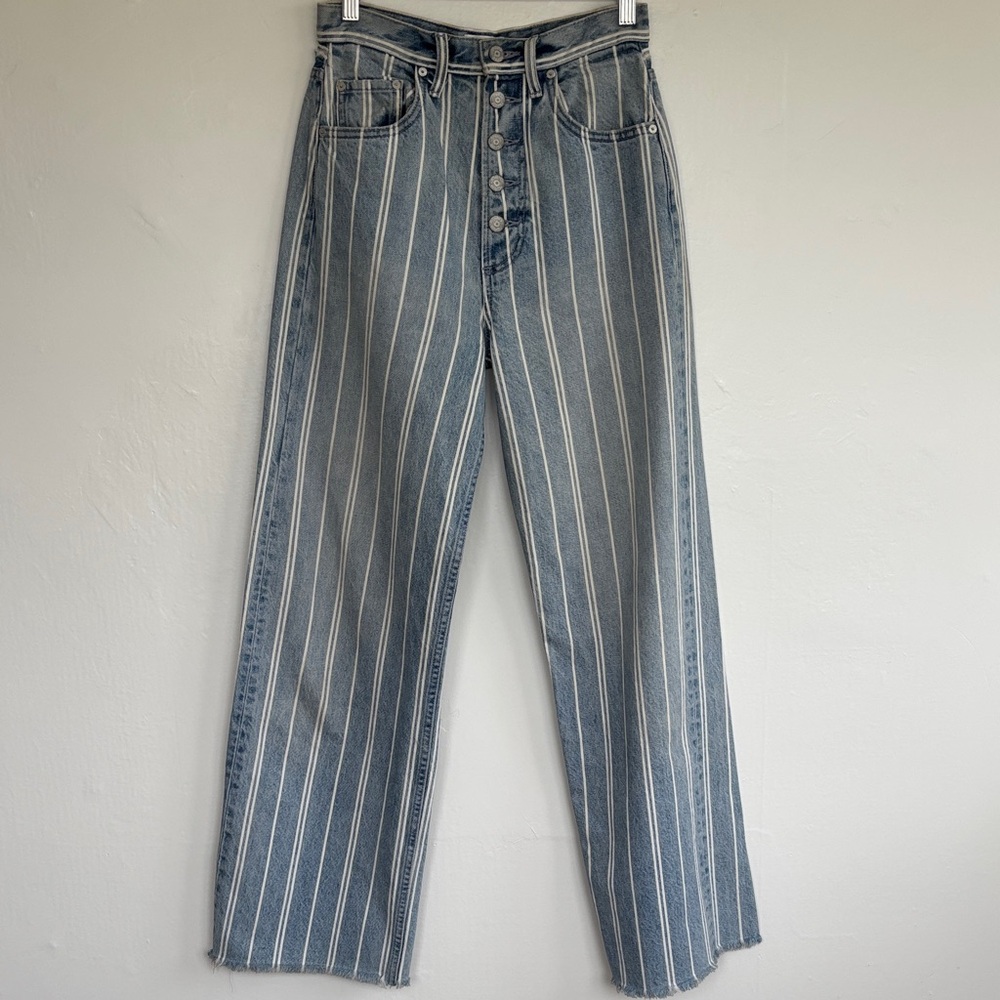 Boyish by Her Cody Wide Leg Stripe Jeans